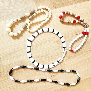 Vintage Retro Lucite Chunky Avon Beaded Modernist Pop Art Necklace Lot Set 4pc 2